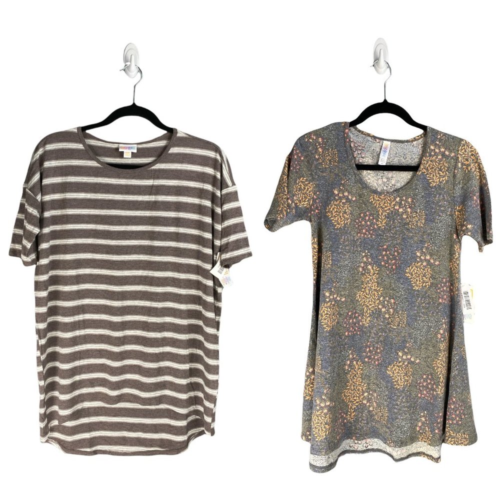 2pk LulaRoe Shortsleeve High-Low Shirt Bundle - Size XXS
